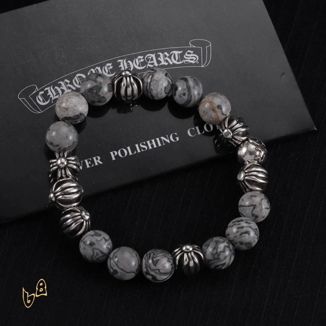 CH Grey Beaded Cross Bracelet - CH0069 image 5