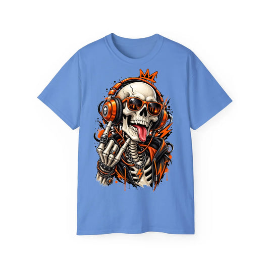 Neon Skull DJ Streetwear T-Shirt – POD0019 image 2