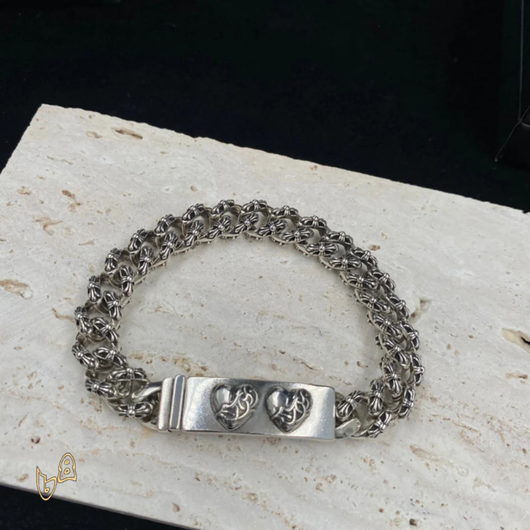 CH Fancy Link Curb Chain Bracelet - CH0052 - Silver 2 image