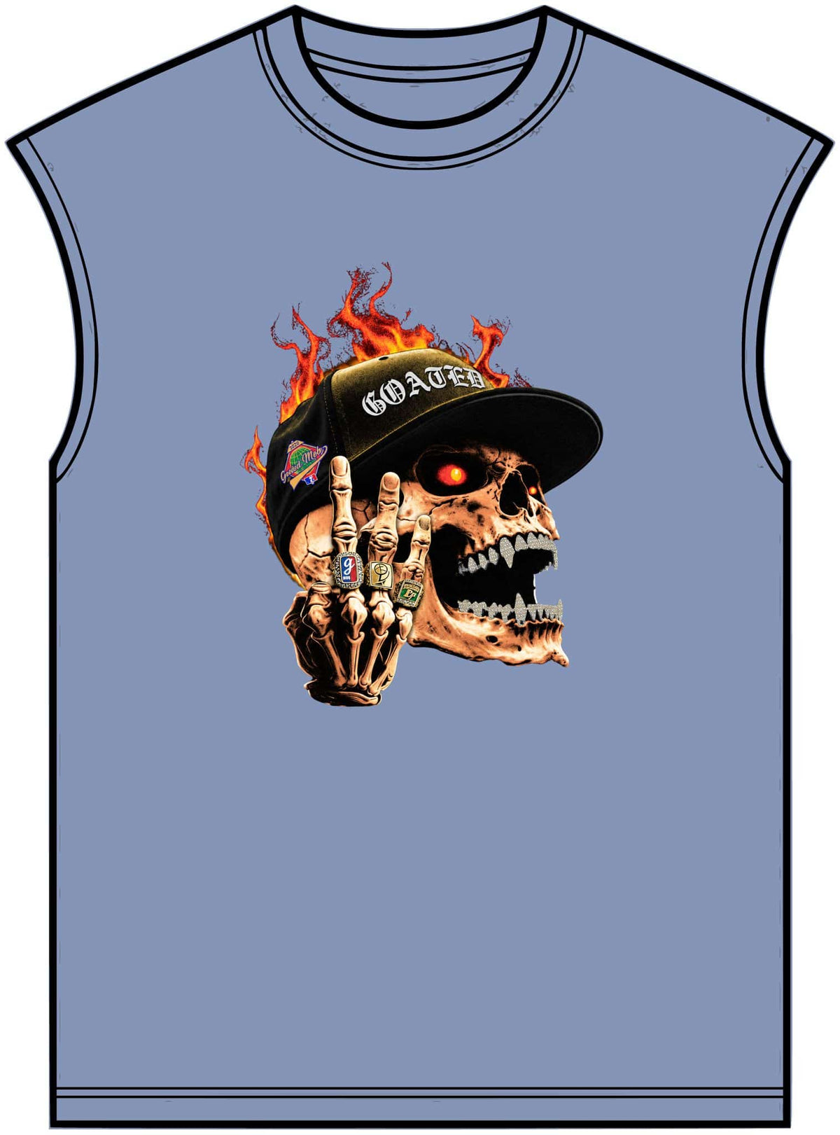 GOATED Skull Unisex Garment-Dyed Muscle Tee image