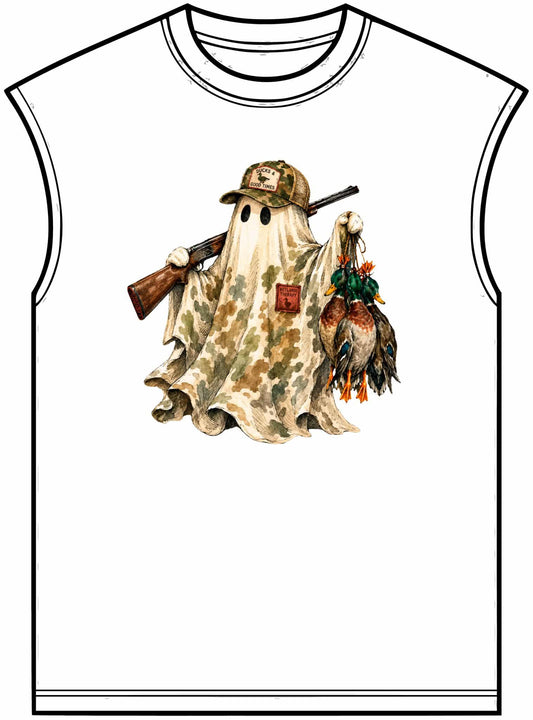 Hunting Season Spooky Camo Mallards Unisex Garment-Dyed Muscle Tee image 0