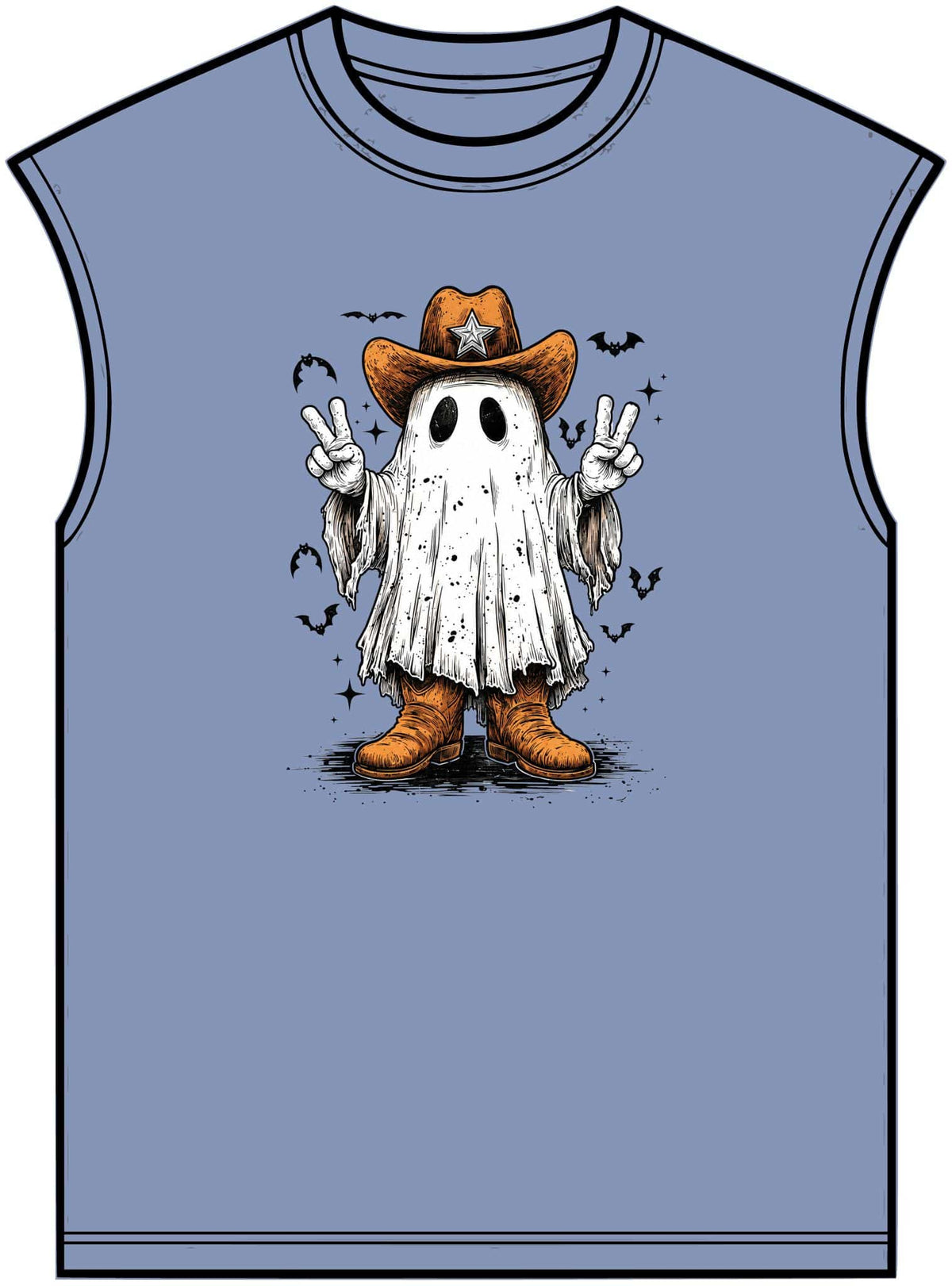 Howdy Ghost Unisex Garment-Dyed Muscle Tee image