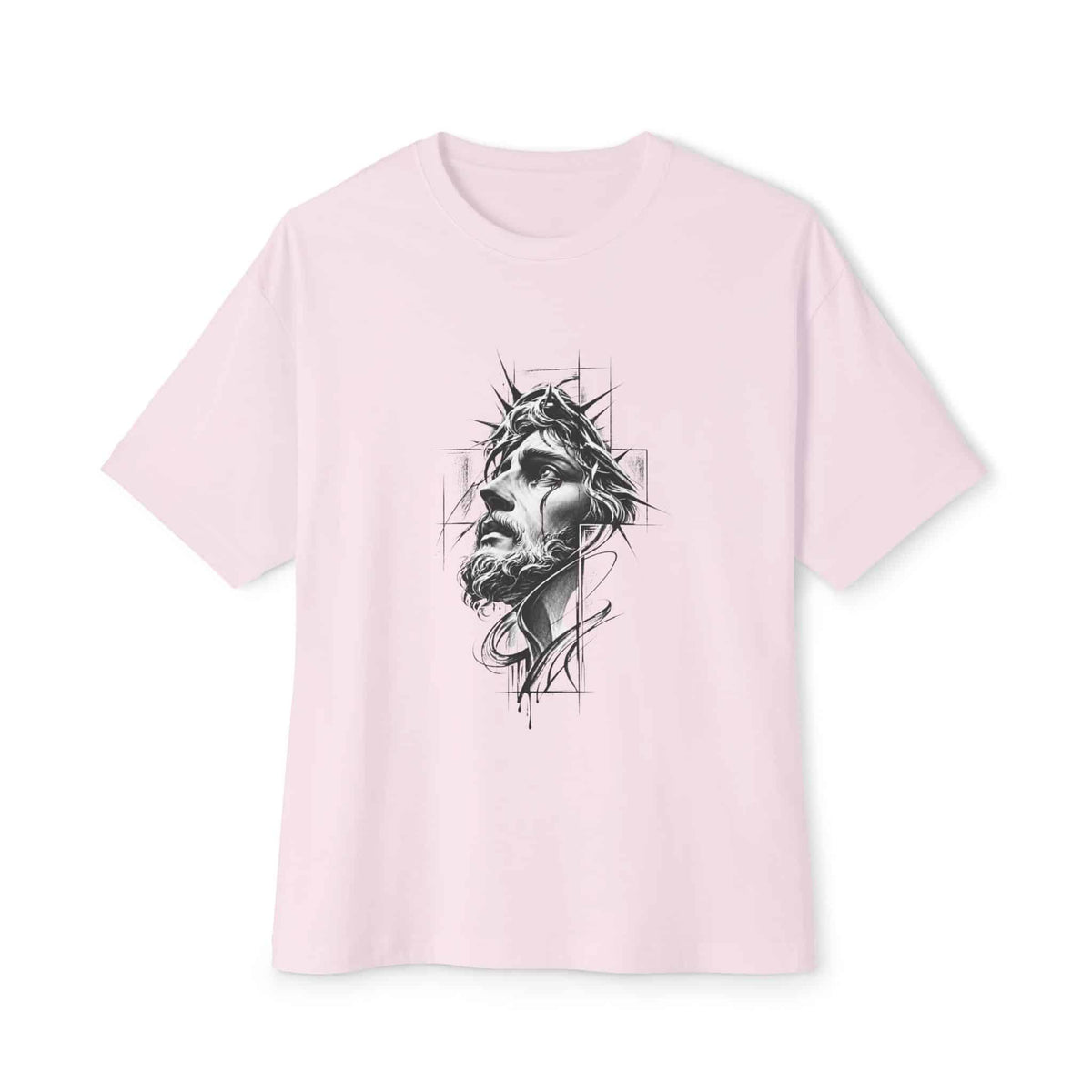 Crown of Faith 1 Unisex Oversized Boxy Tee - Soft Pink, 2XL image