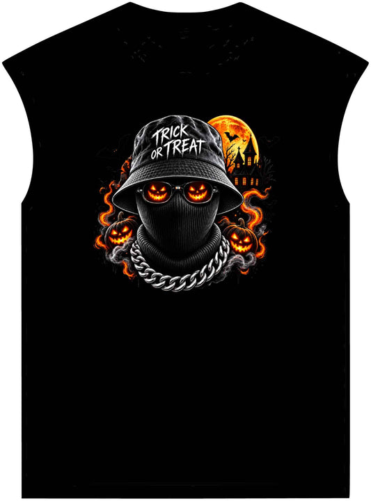 Spooky Streetwear Masked Unisex Garment-Dyed Muscle Tee image 0