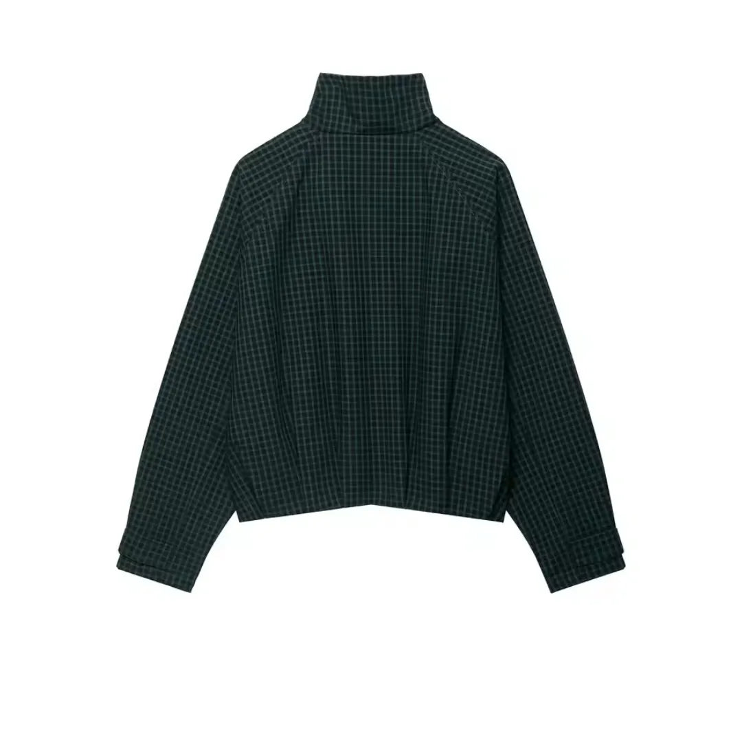 Bombers Jackets Plaid Long Sleeve