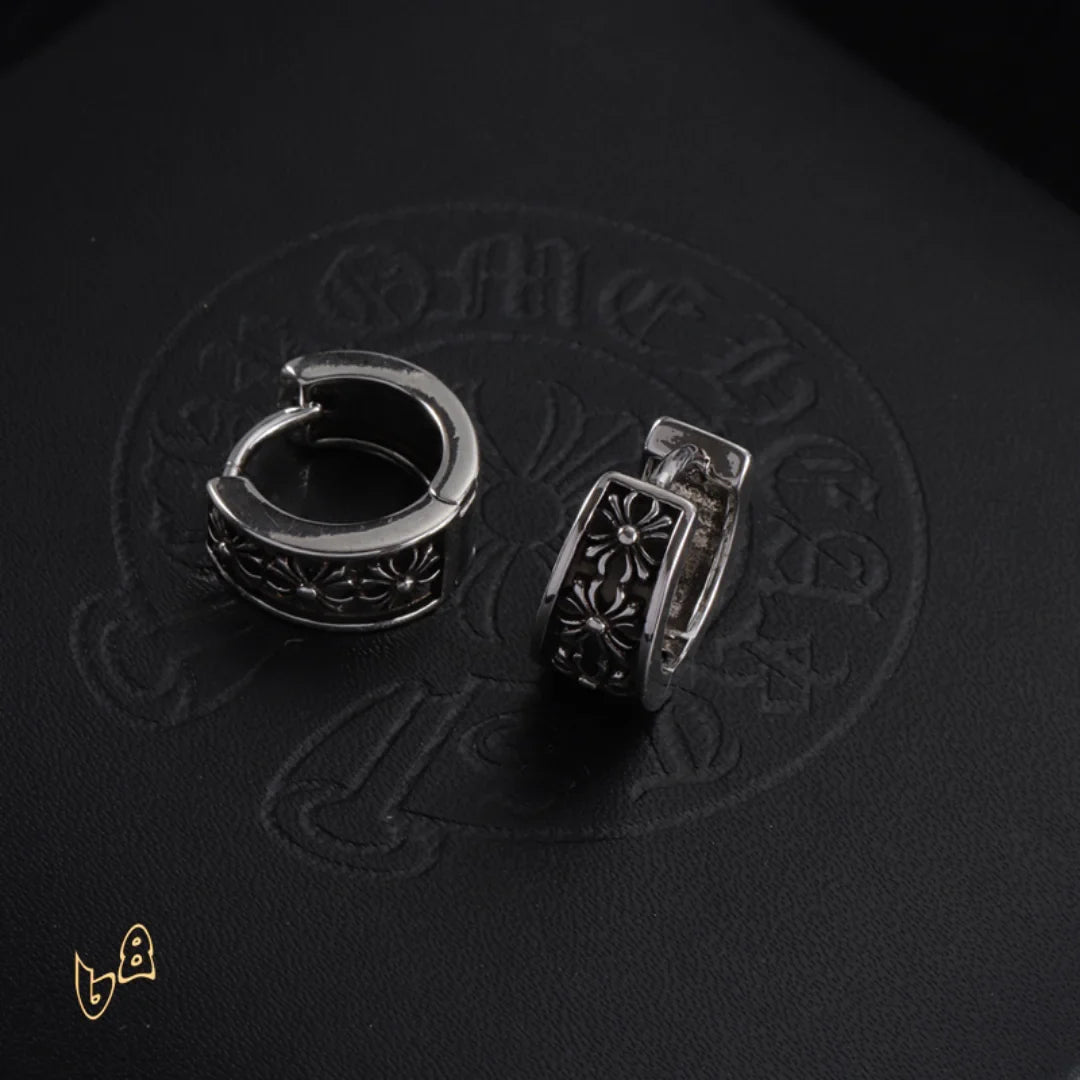 CH Cross Hoop Earrings - CH0158 - Silver 1 image