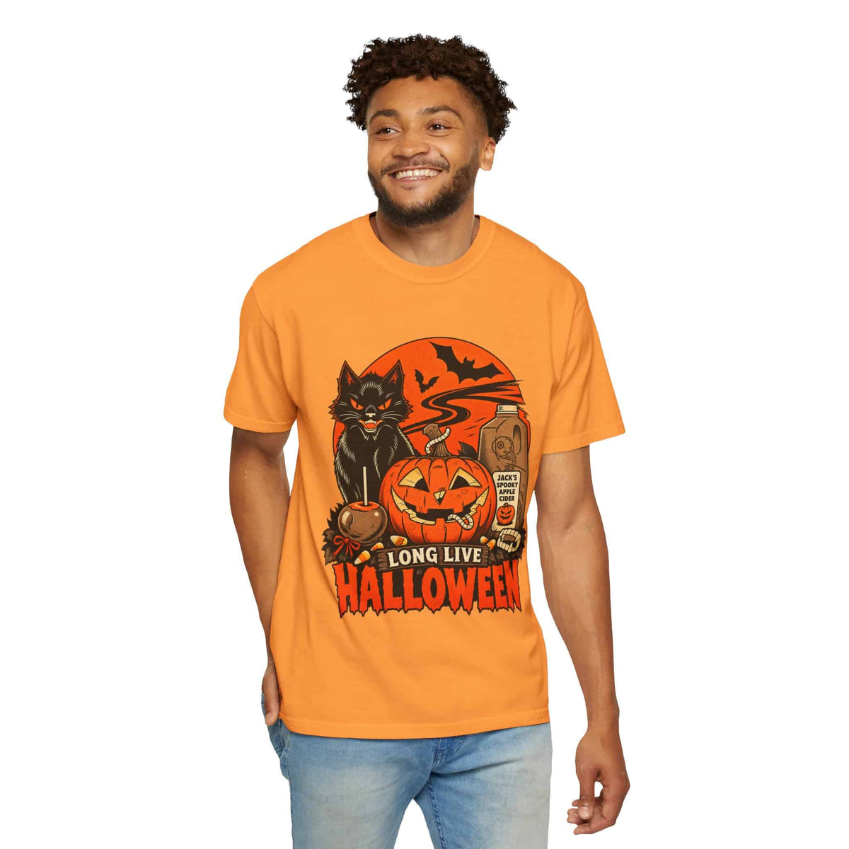 Midnight Cat Unisex Garment-Dyed T-shirt image 52