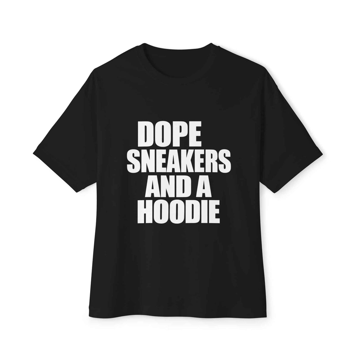 Graphic Print Unisex Oversized Boxy Tee - POD0036 - Black, M image