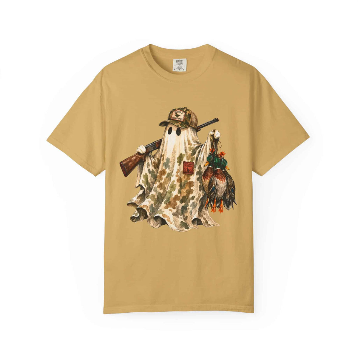 Hunting Season Spooky Camo Mallards Unisex Garment-Dyed T-shirt image