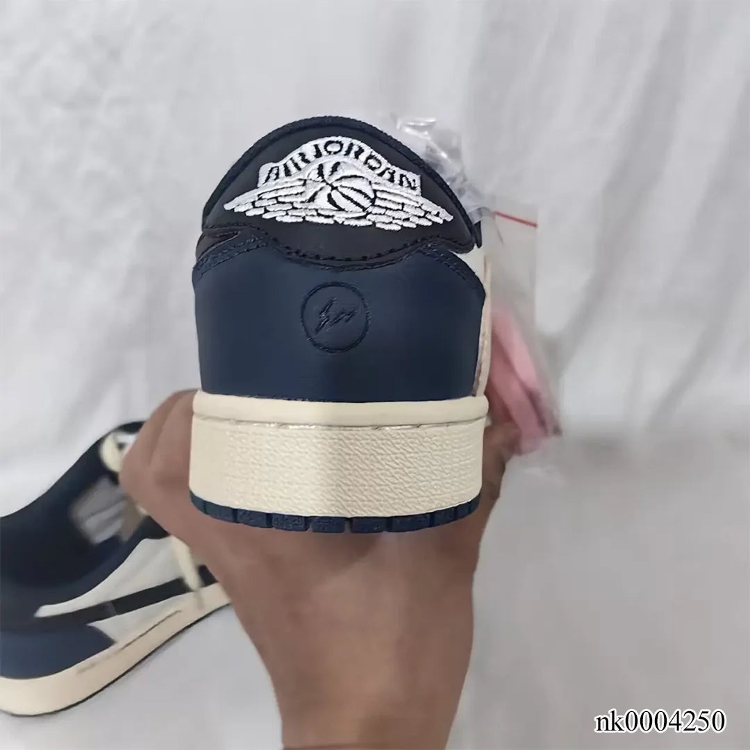 Travis Scott x Fragment x AJ 1 Low Dark Blue Shoes Sneakers - nk0004250 image 6