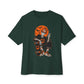Retro Skater Skeleton Halloween Unisex Oversized Boxy Tee - Forest, M image