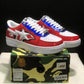 A Bathing Ape Bape Sta Low M2 20th Anniversary Patent Red Shoes Sneakers - nk0005522 image 9