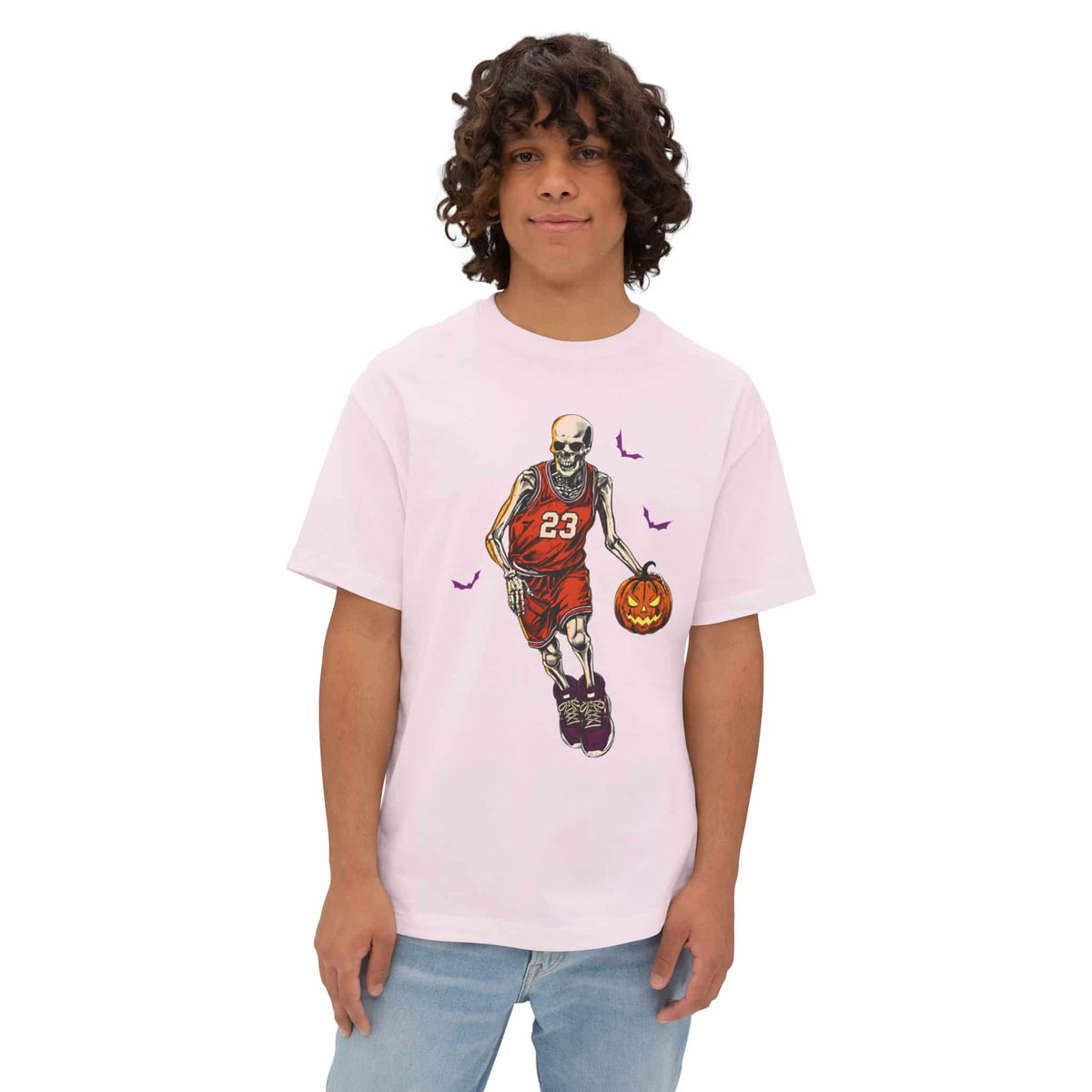 Halloween Basketball Unisex Oversized Boxy Tee image 4