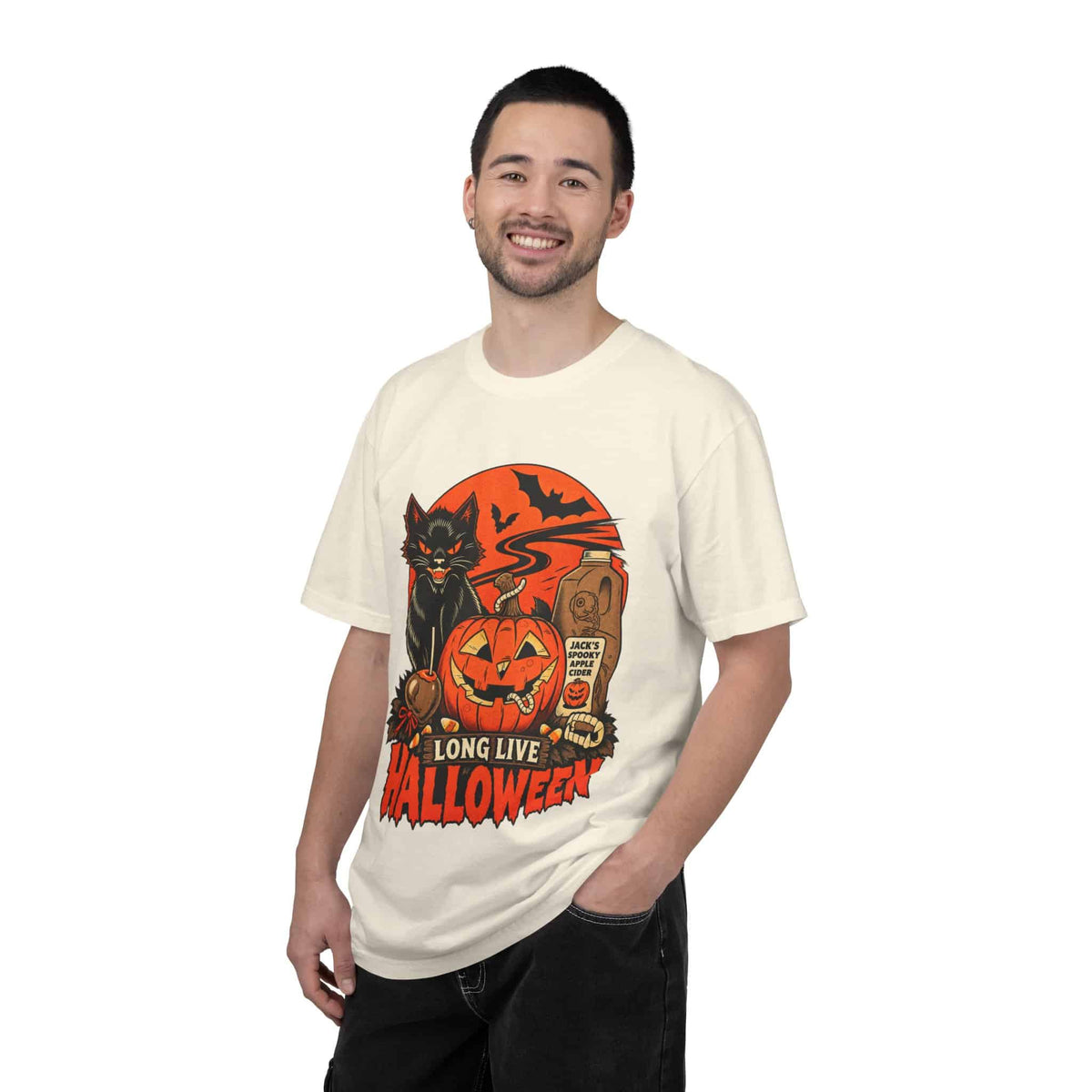 Midnight Cat Unisex Garment-Dyed T-shirt image 23