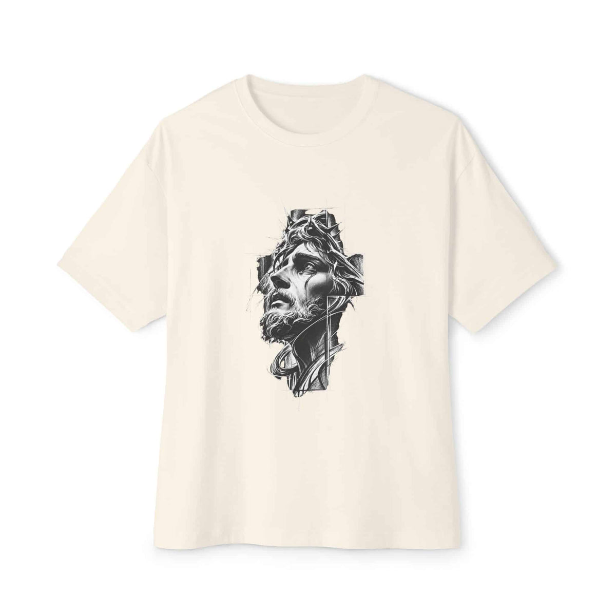 Crown of Faith 2 Unisex Oversized Boxy Tee - Natural, 2XL image