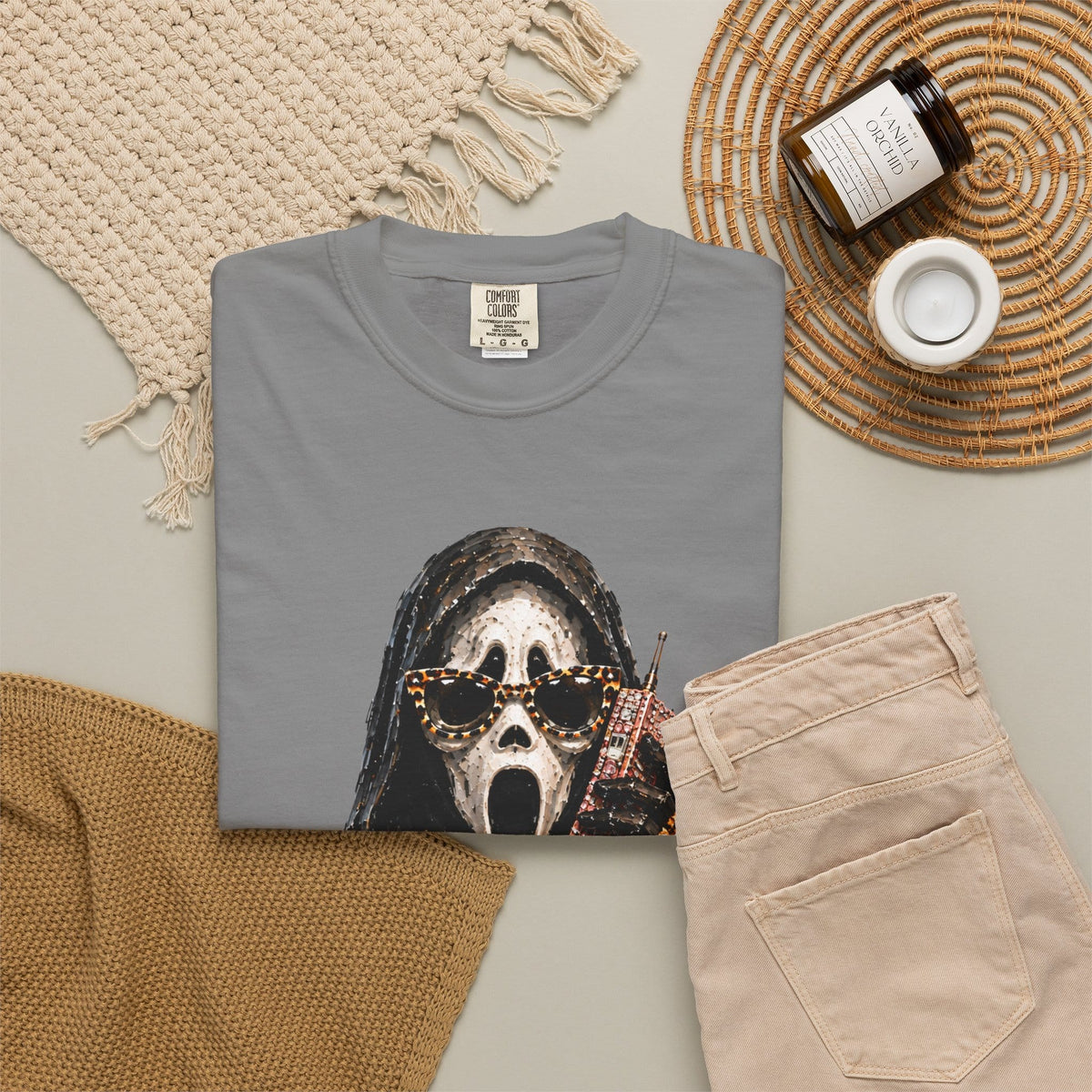 Halloween Ghostface Unisex Garment-Dyed T-shirt image 66