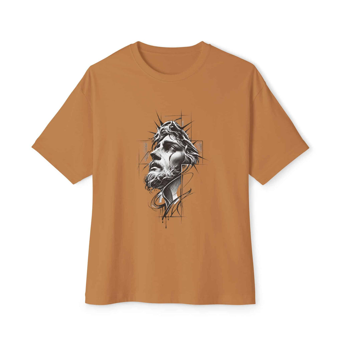 Crown of Faith 1 Unisex Oversized Boxy Tee - Toast, 3XL image