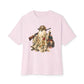 Hunting Season Spooky Camo Mallards Unisex Oversized Boxy Tee - Soft Pink, XS image