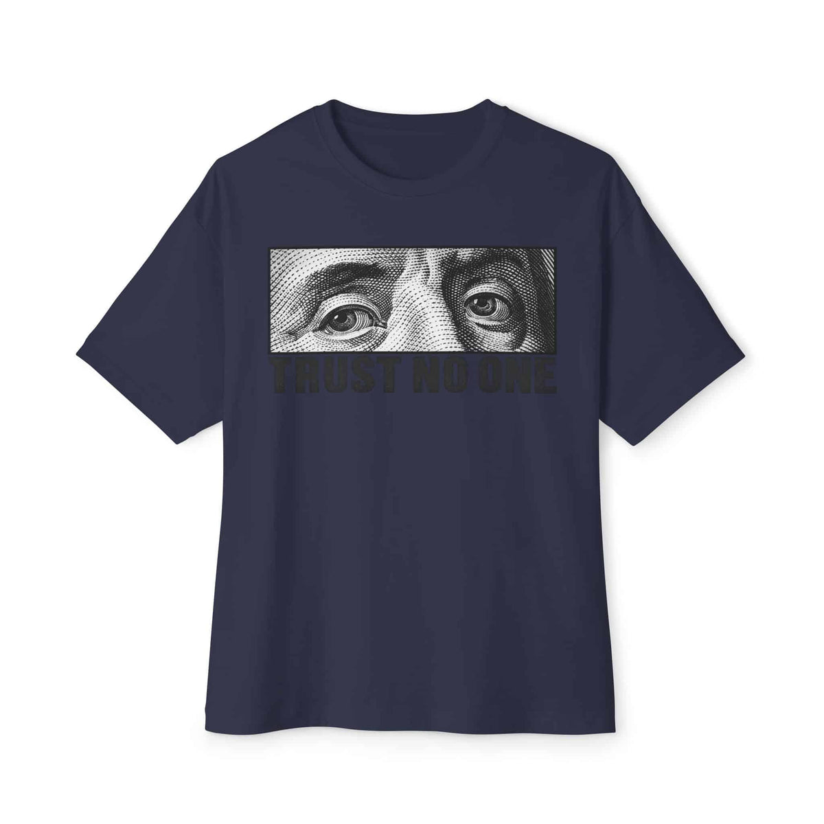 Graphic Print Unisex Oversized Boxy Tee - POD0039 - Navy, 2XL image