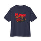 Graphic Print Unisex Oversized Boxy Tee – POD0035 - Navy, XL image