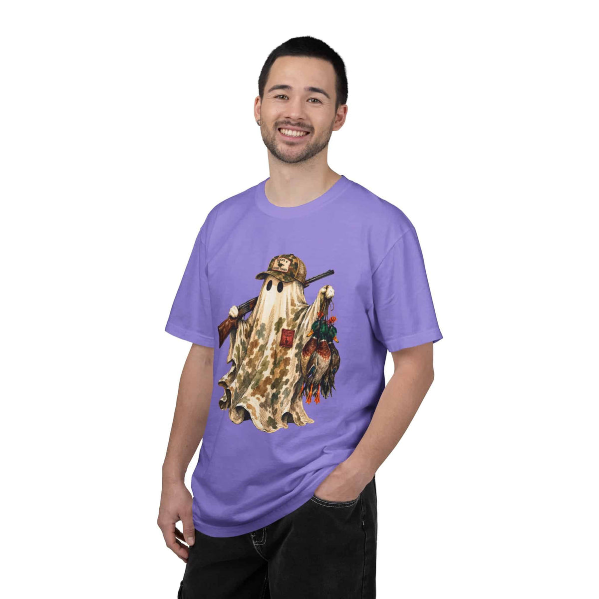Hunting Season Spooky Camo Mallards Unisex Garment-Dyed T-shirt image 46