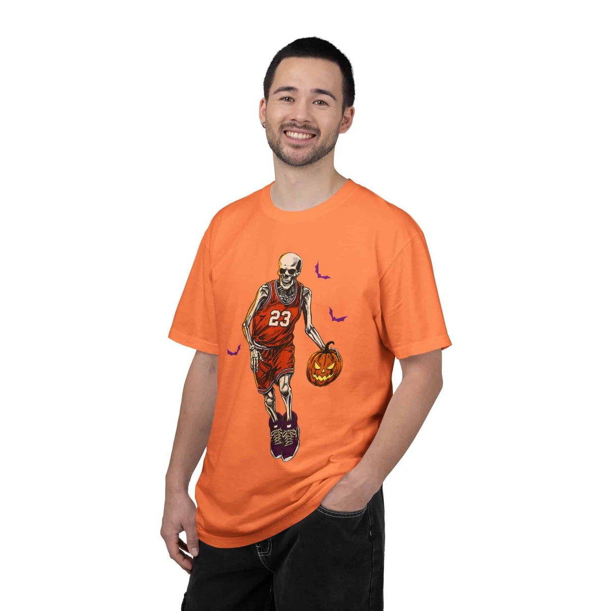 Halloween Basketball Unisex Garment-Dyed T-shirt image 10