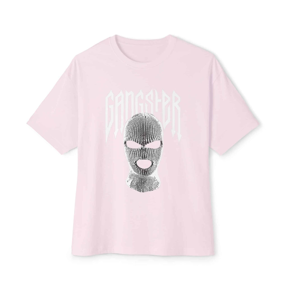 Gangster Mask Unisex Oversized Boxy Tee - Soft Pink, S image