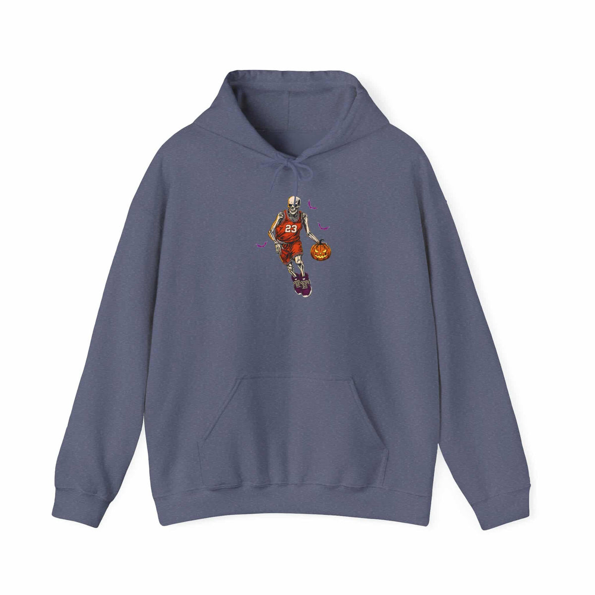 Halloween Basketball Hooded Sweatshirt - M, Heather Navy image
