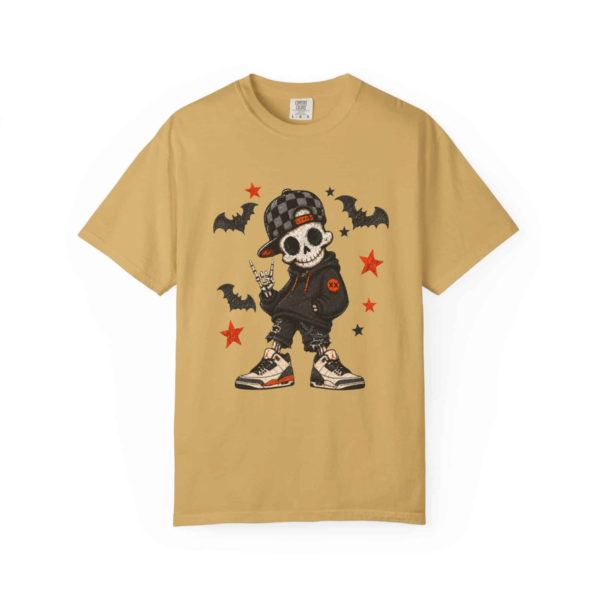 Boy Skeleton Halloween Unisex Garment-Dyed T-shirt image 35