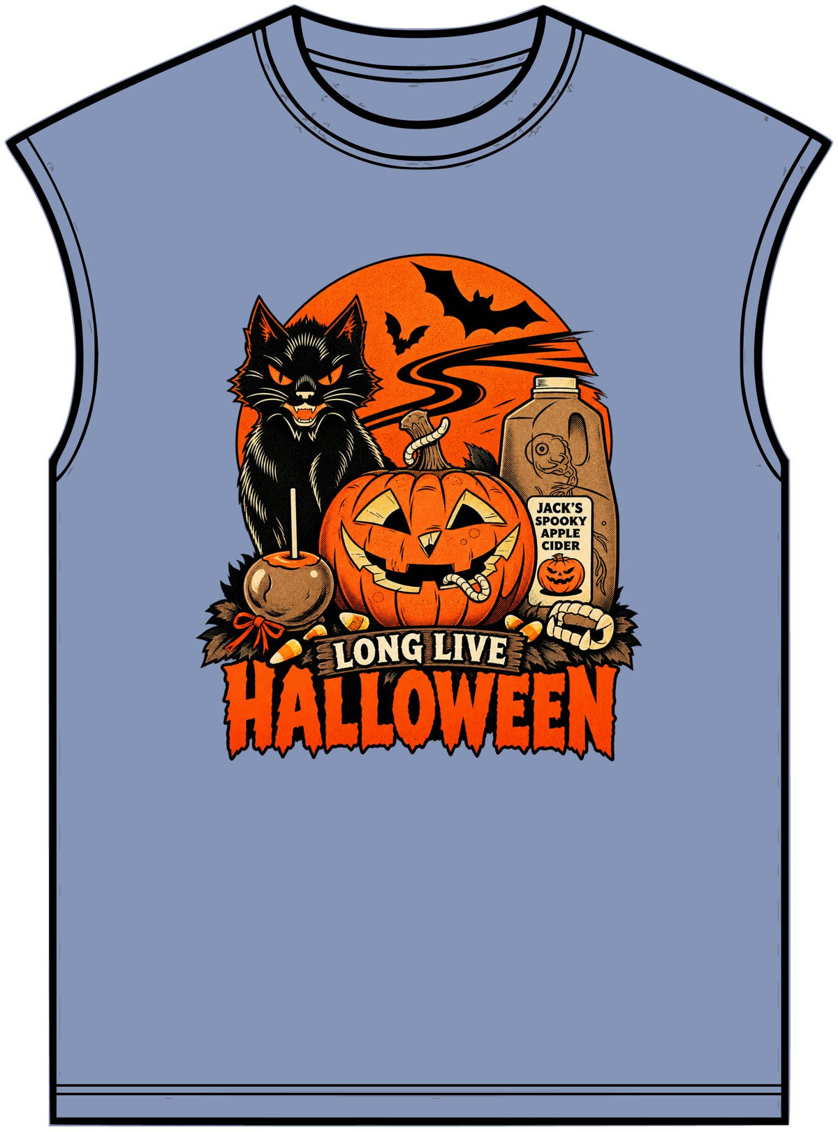 Midnight Cat Unisex Garment-Dyed Muscle Tee image