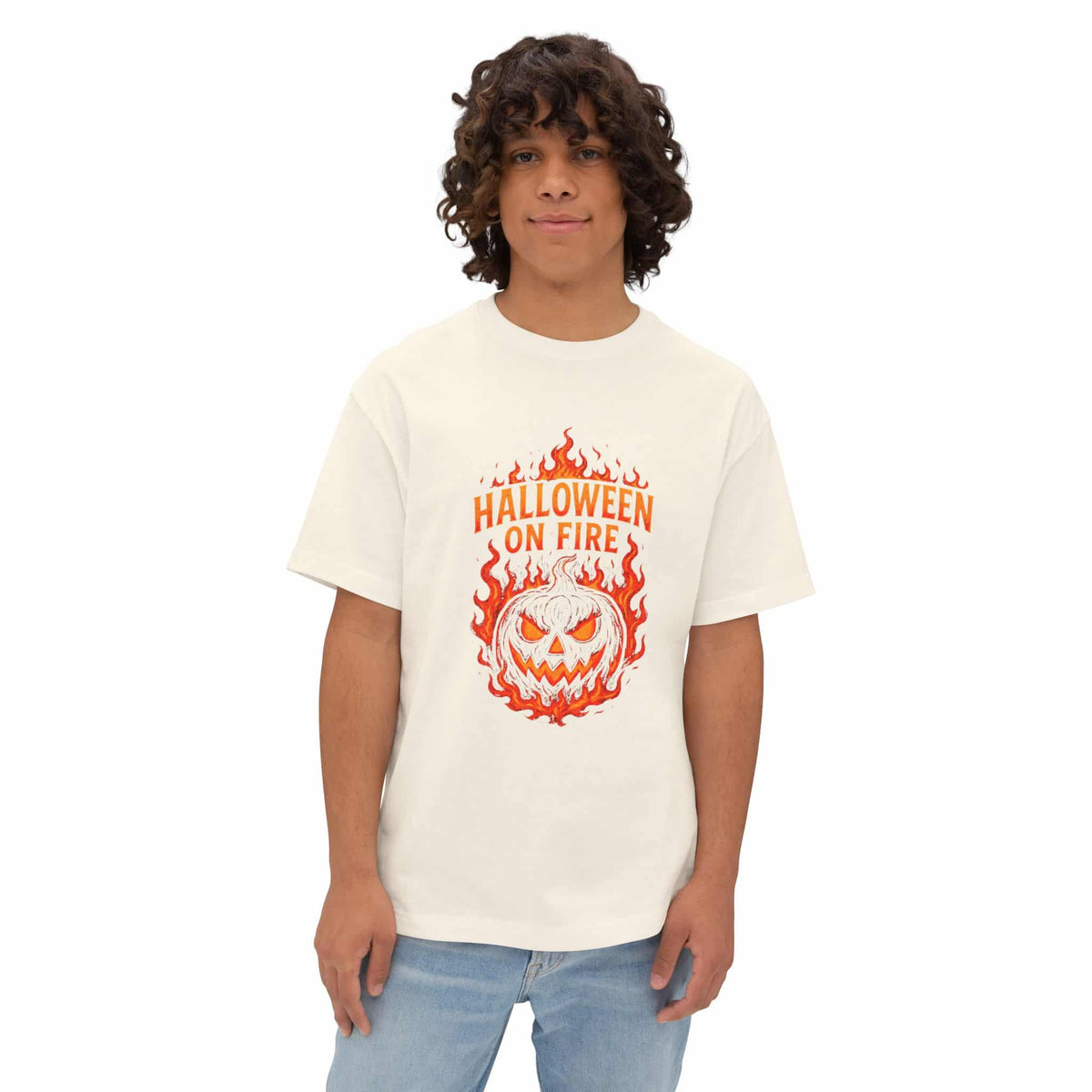 Halloween on Fire Unisex Oversized Boxy Tee image 16