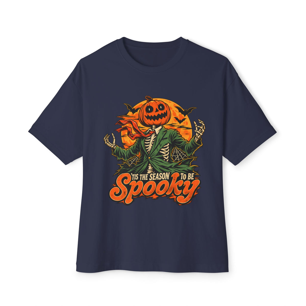 Spooky Season Unisex Oversized Boxy Tee - Navy, 2XL image