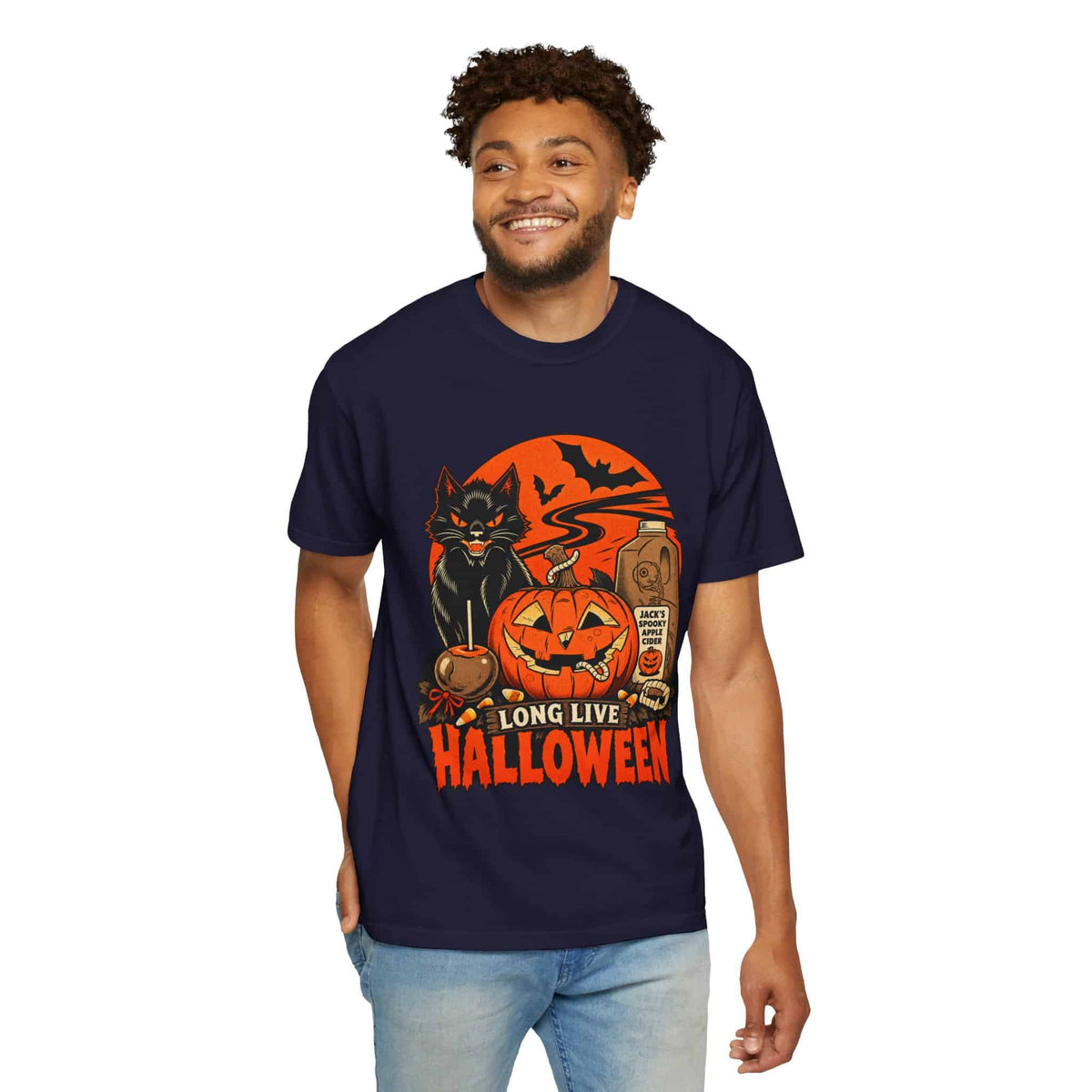 Midnight Cat Unisex Garment-Dyed T-shirt image 80