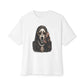 Halloween Ghostface Unisex Oversized Boxy Tee - White, XL image