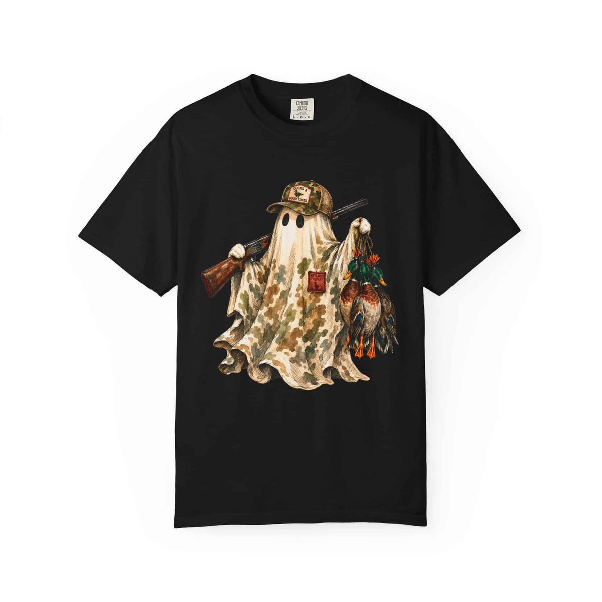 Hunting Season Spooky Camo Mallards Unisex Garment-Dyed T-shirt image