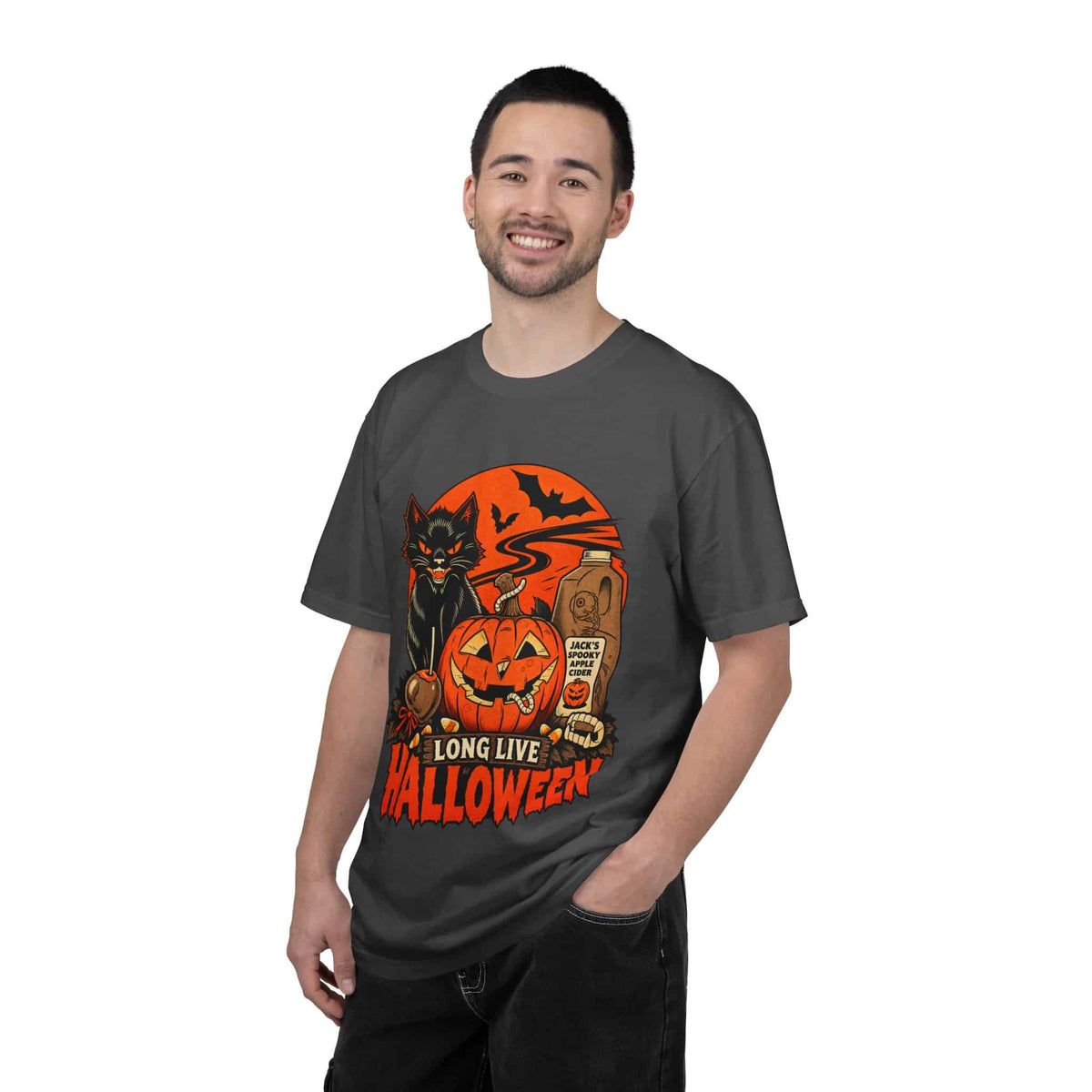 Midnight Cat Unisex Garment-Dyed T-shirt image 86