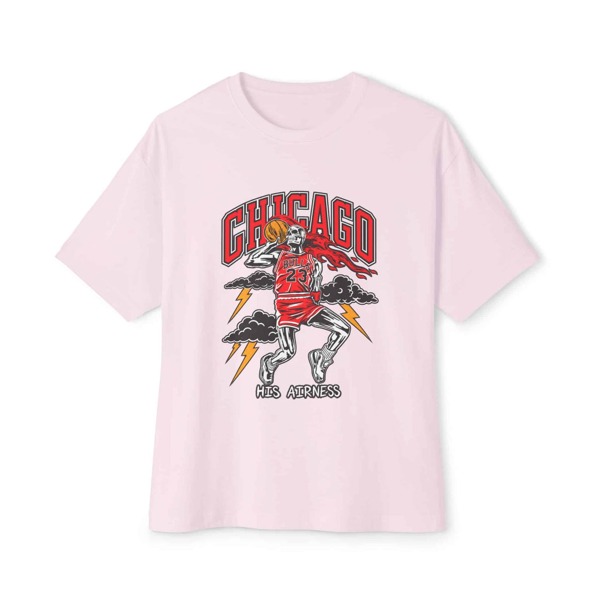 Graphic Print Unisex Oversized Boxy Tee - POD0038 - Soft Pink, S image