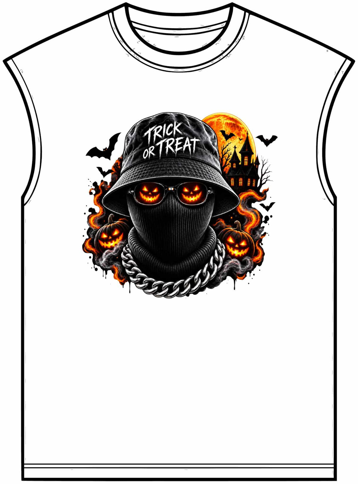 Spooky Streetwear Masked Unisex Garment-Dyed Muscle Tee image 4
