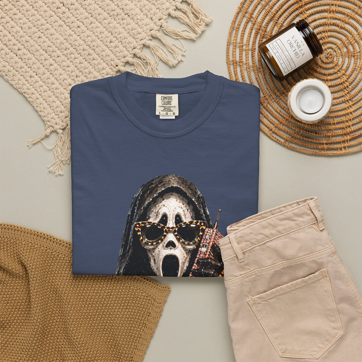 Halloween Ghostface Unisex Garment-Dyed T-shirt image 73