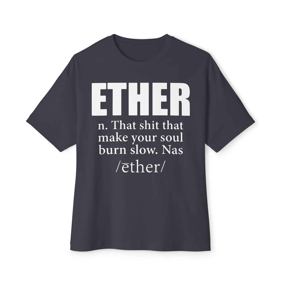 Ether Unisex Oversized Boxy Tee - Dark Grey, M image