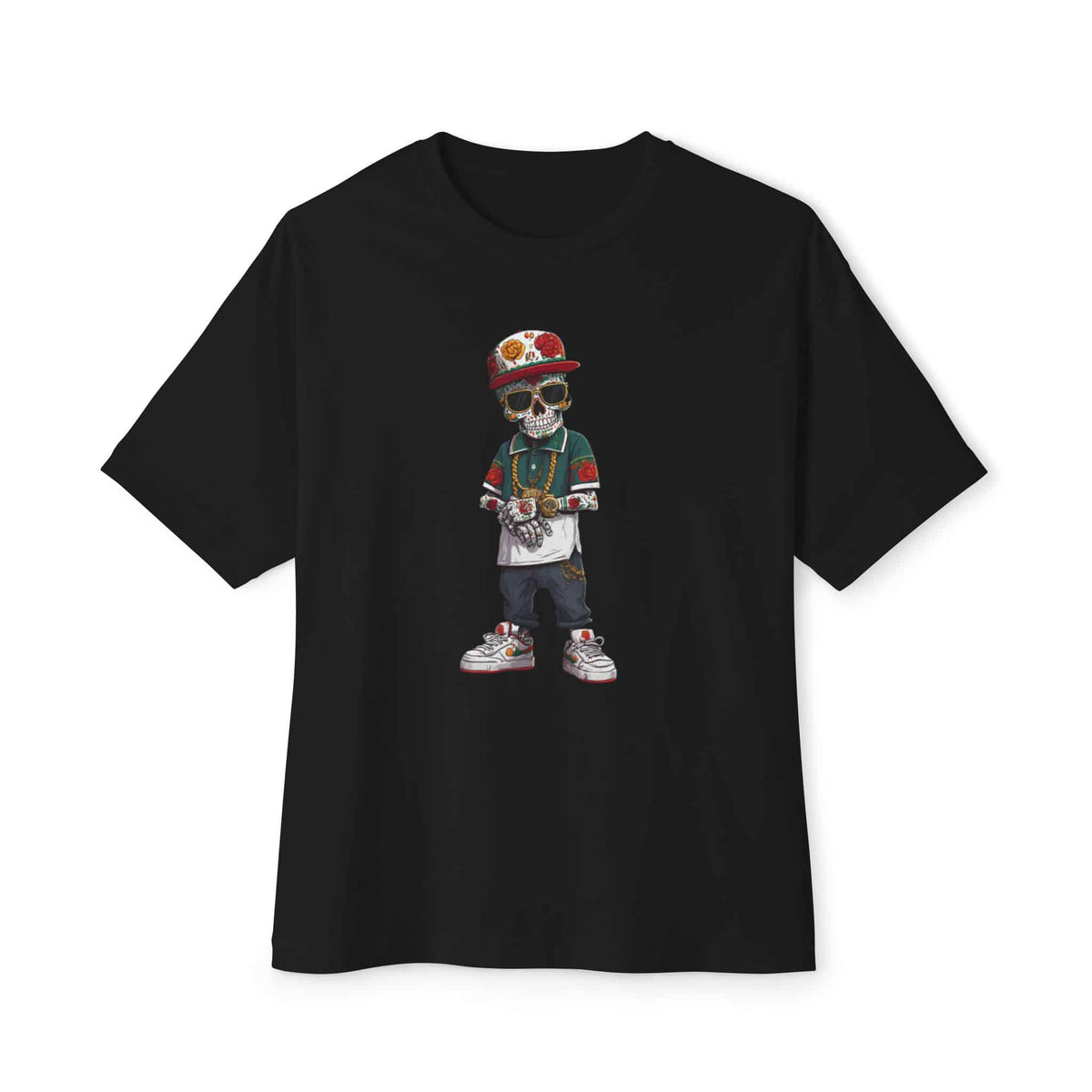 Skull Luxury Unisex Oversized Boxy Tee - Black, XS image