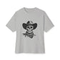 Outlaw Skull Unisex Oversized Boxy Tee - Athletic Heather, 2XL image