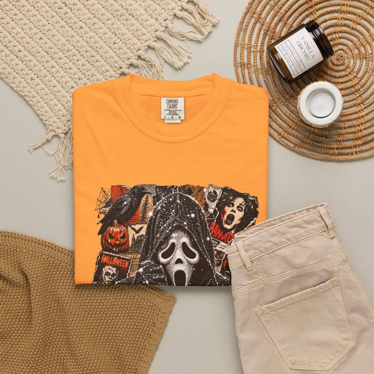Halloween Horror Unisex Garment-Dyed T-shirt image 63