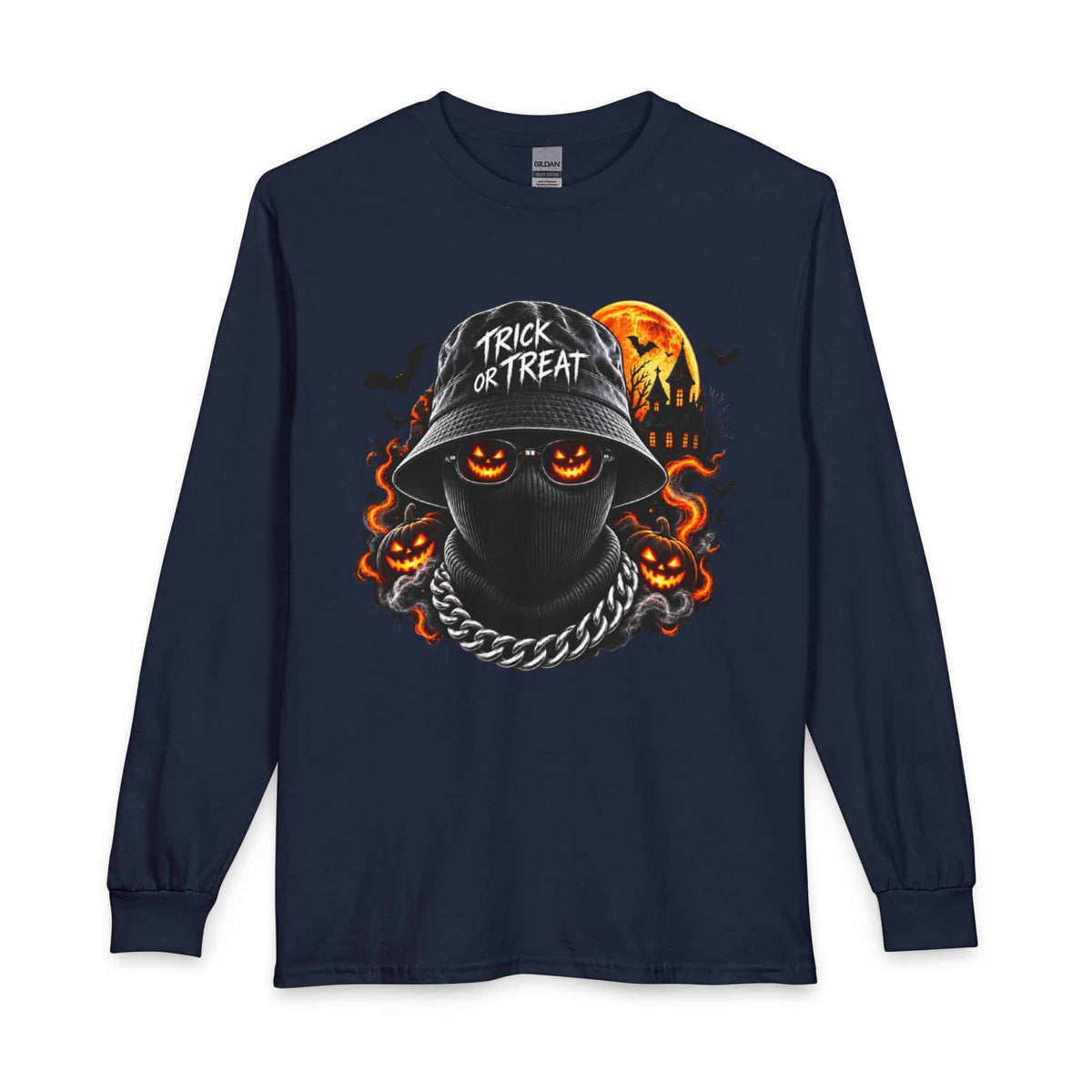 Spooky Streetwear Masked Long Sleeve T-Shirt image