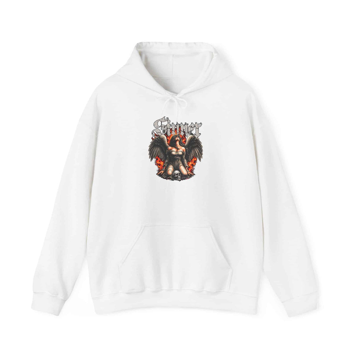 Sinner’s Flame Hooded Sweatshirt - S, White image