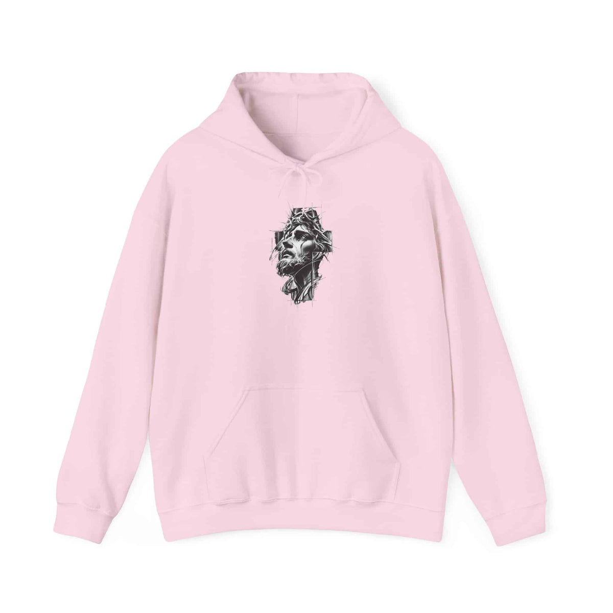 Crown of Faith 2 Hooded Sweatshirt - 5XL, Light Pink image