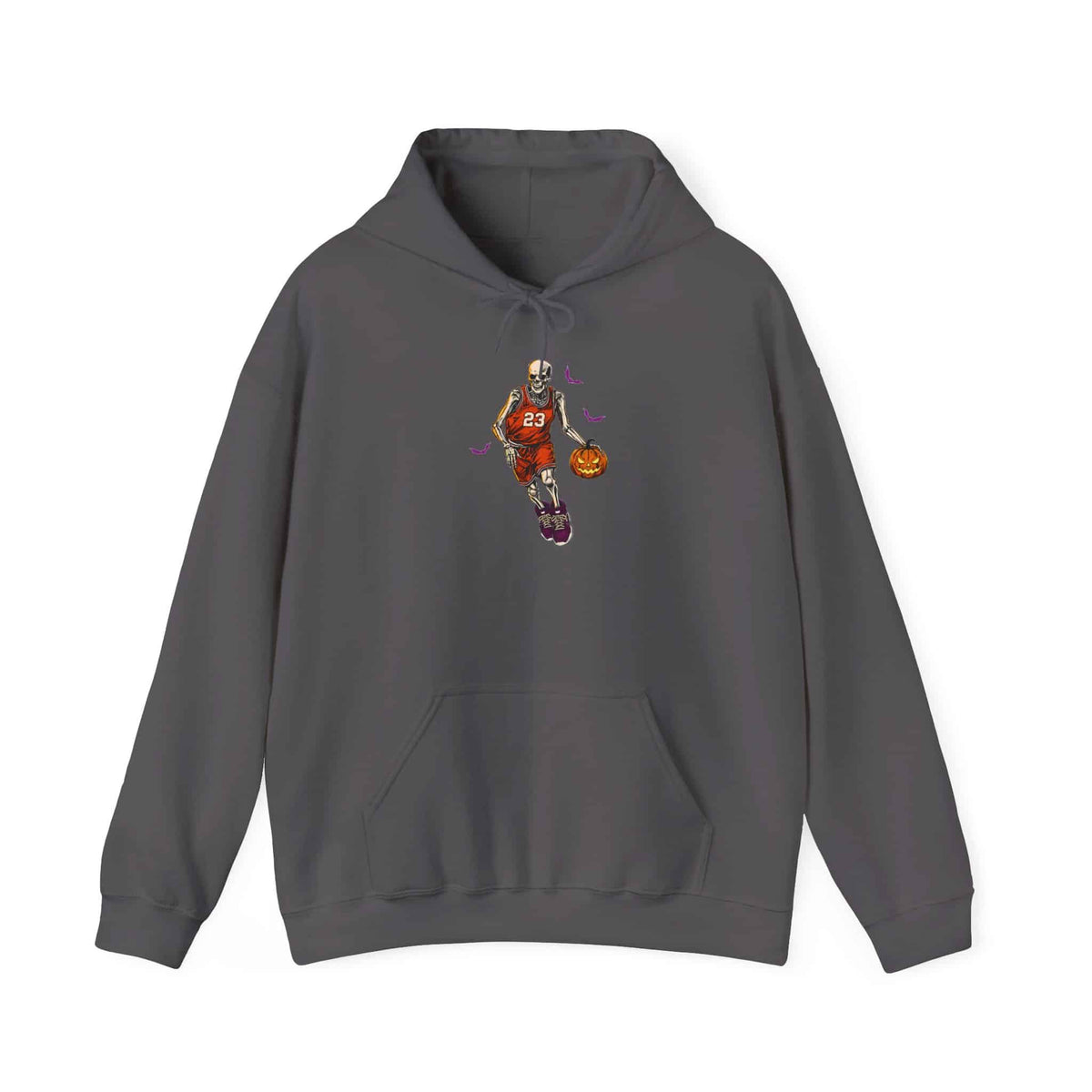 Halloween Basketball Hooded Sweatshirt - M, Charcoal image