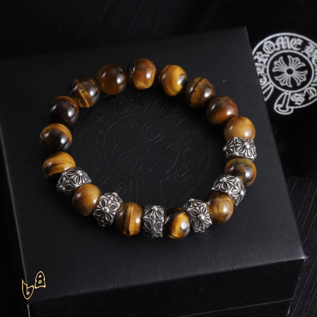 CH Brown Beaded Cross Bracelet - CH0064 - Brown 1 image
