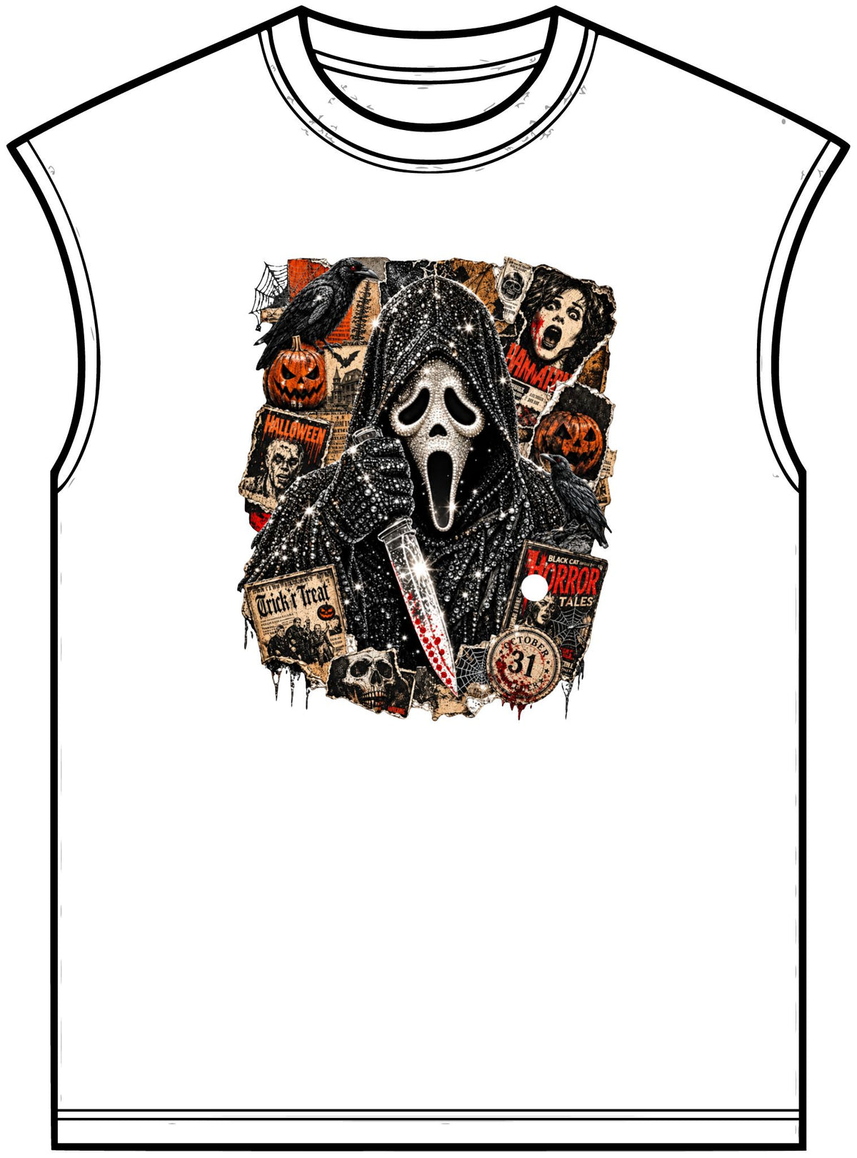 Halloween Horror Unisex Garment-Dyed Muscle Tee image 4