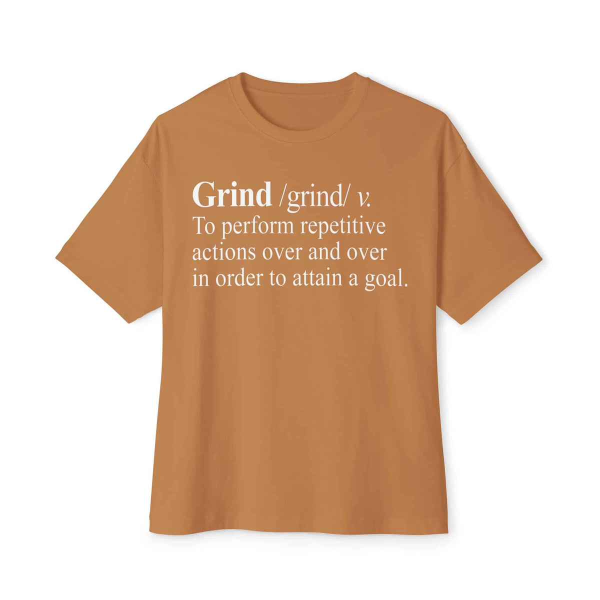 Grind Definition Unisex Oversized Boxy Tee - Toast, S image